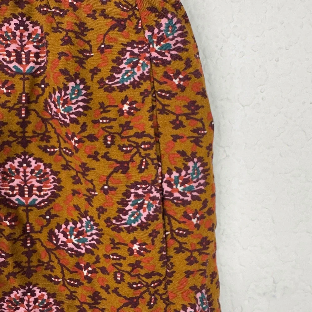 Madewell Shorts Women S Brown Paisley Floral Elastic Waist Boho Coastal Festival